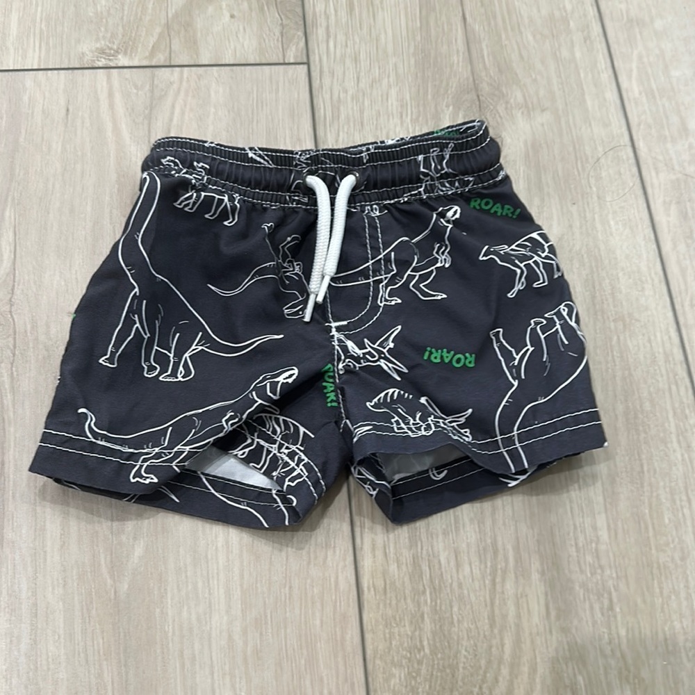 Baby dinosaur swim trunks